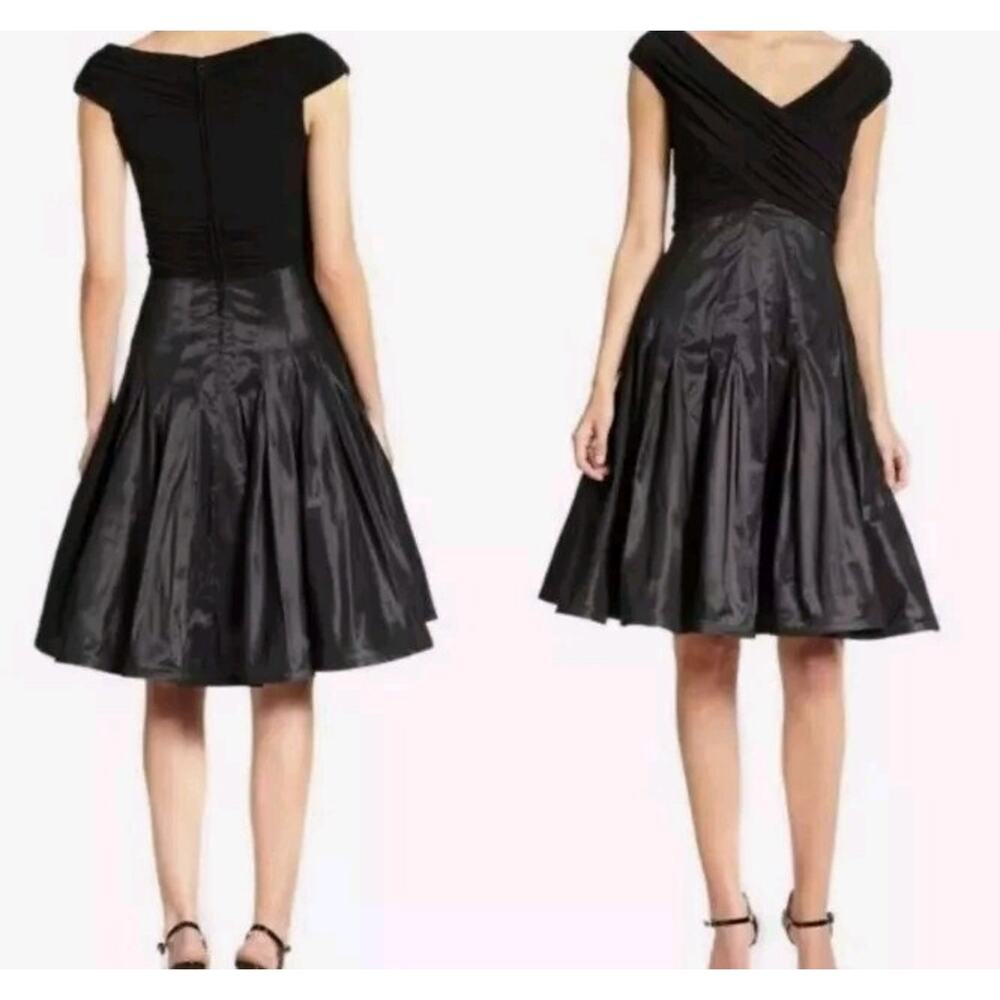 Tadashi Shoji prom Pleated Taffeta Skirt Formal Black Dress Size 4 A000495